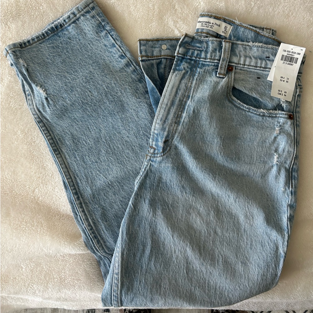 Abercrombie & Fitch the 90s straight ultra high rise jeans